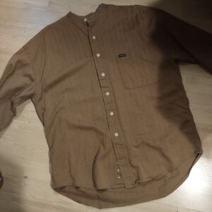 Structure Men's Brown Cotton Button-Up Shirt
